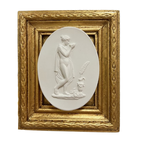 5" Handmade Intaglio in Cast Gilt Frame
