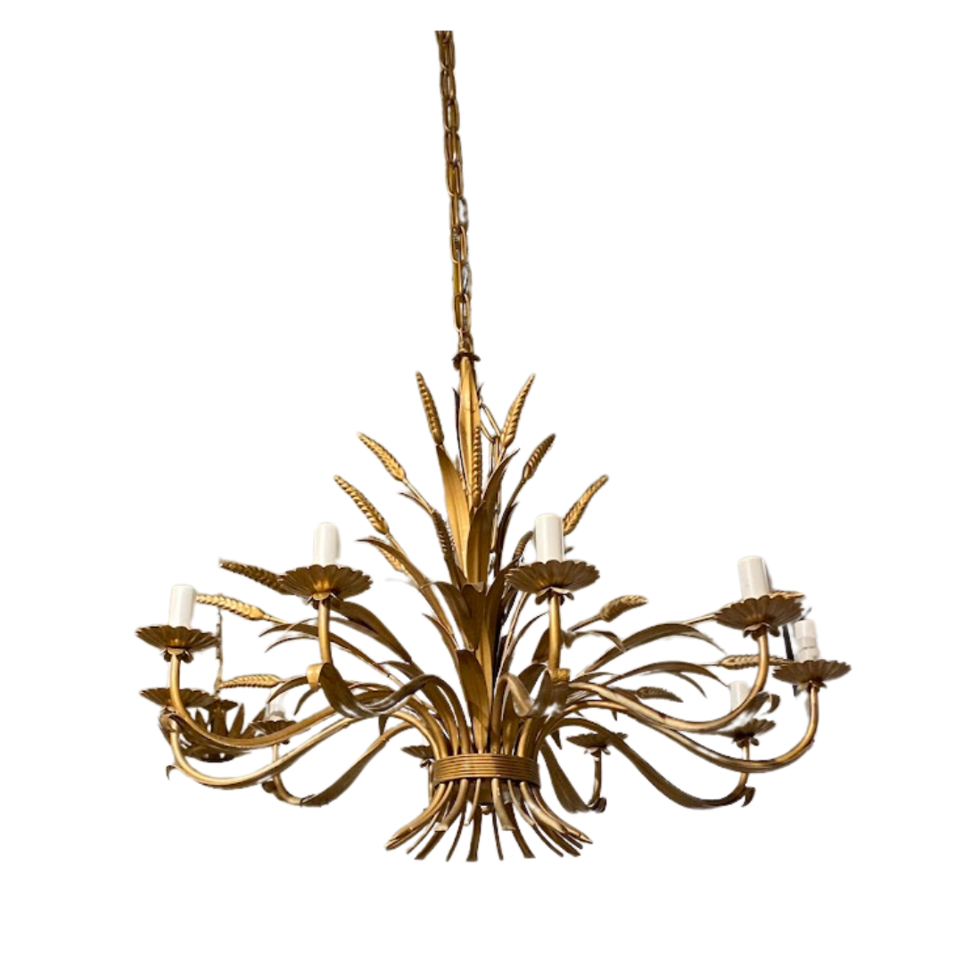 Vintage Wheat Sheaf Chandelier, 1960s