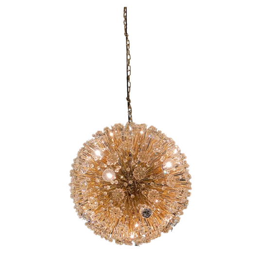 Modern Spherical Crystal Chandelier with Florets