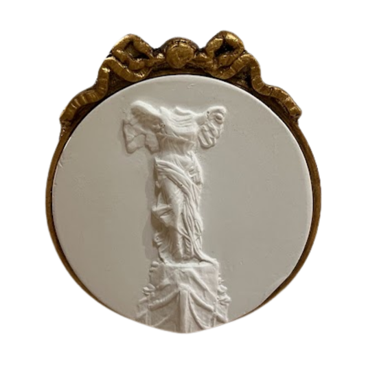 3" Handmade Intaglio in Gilt Bow Frame