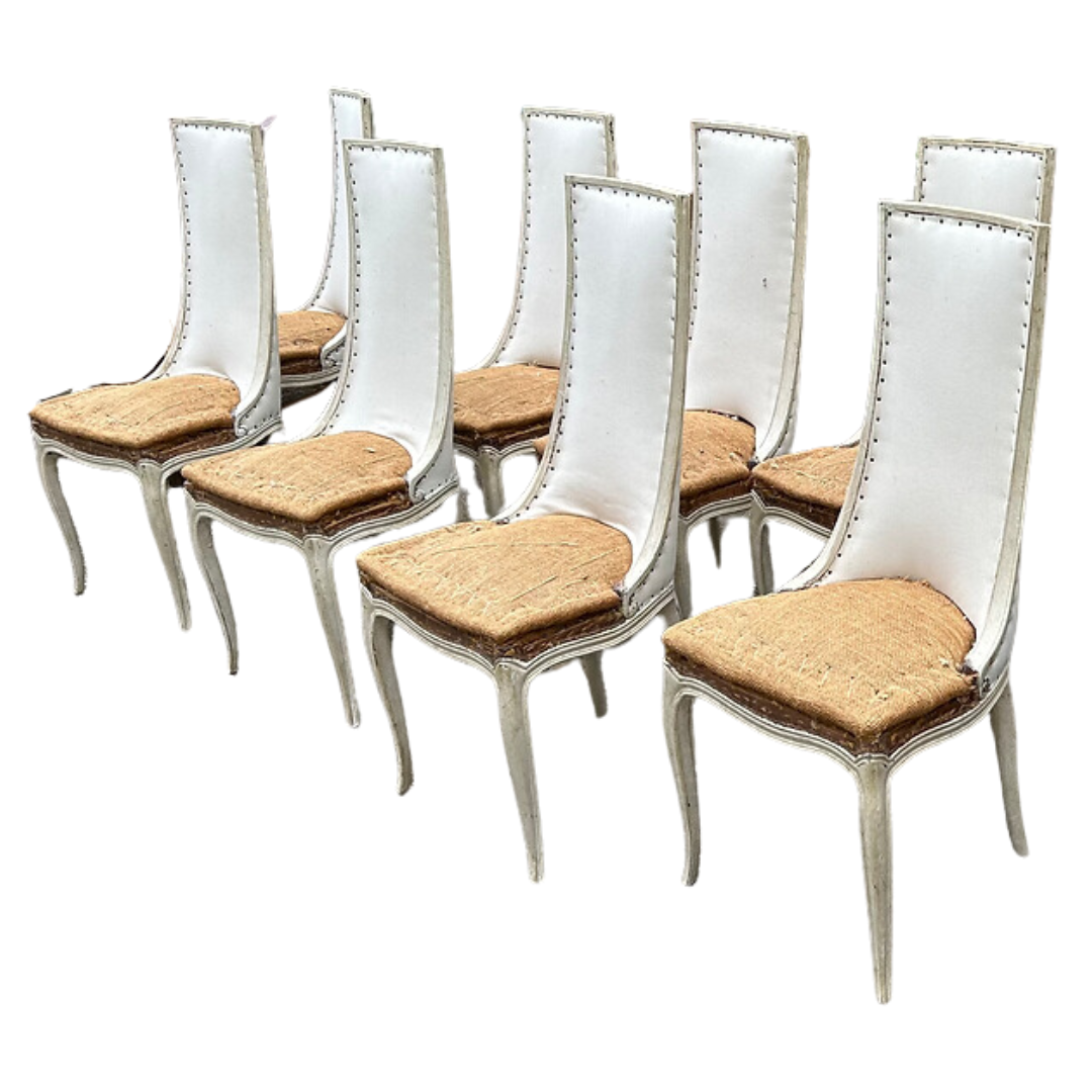 Set of 8 French "Ooh La La" Chairs Circa 1890