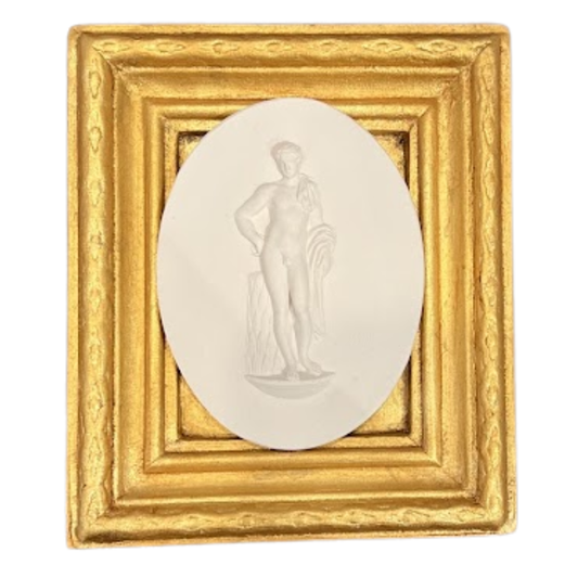 5" Handmade Intaglio in Cast Gilt Frame