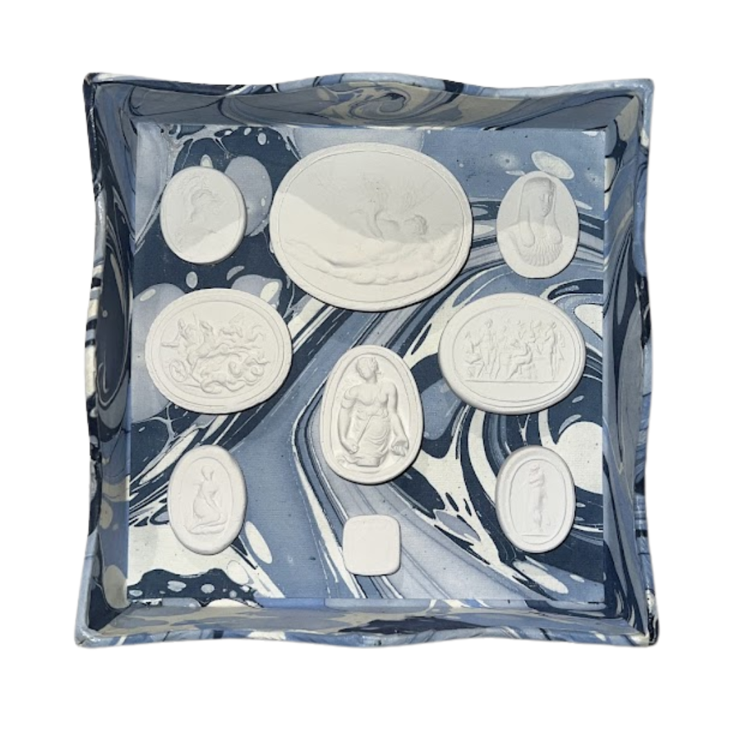 Artisan Made Tray with Handmade Intaglios