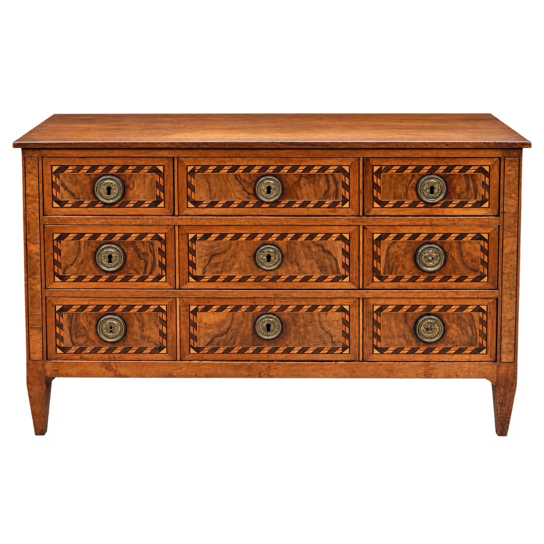 French Louis XVI Style Commode in Walnut