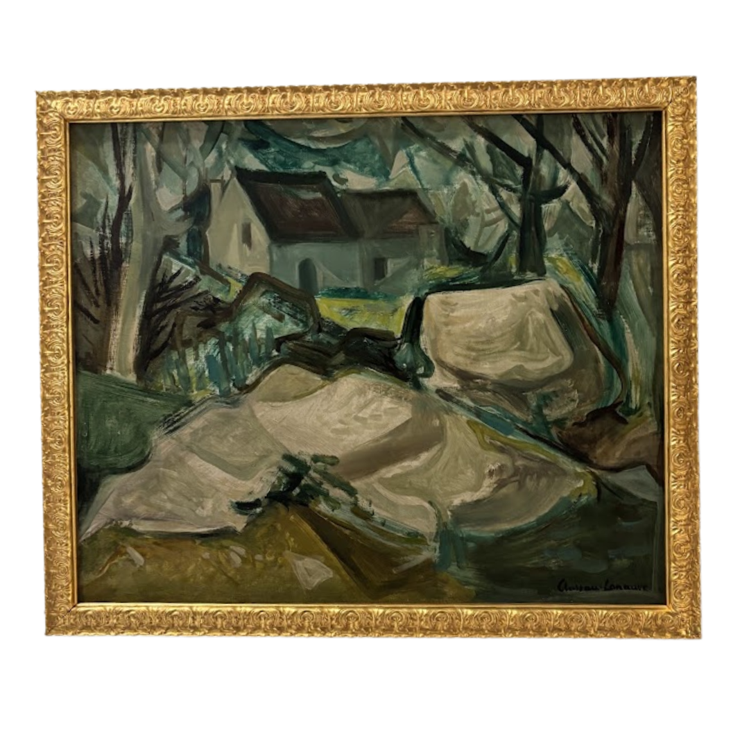 "La Fame Verte" Signed Oil on Canvas by French Artist Circa 1952 (MKS26074)