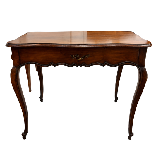French Louis XV Walnut Single Drawer Table Circa 1750