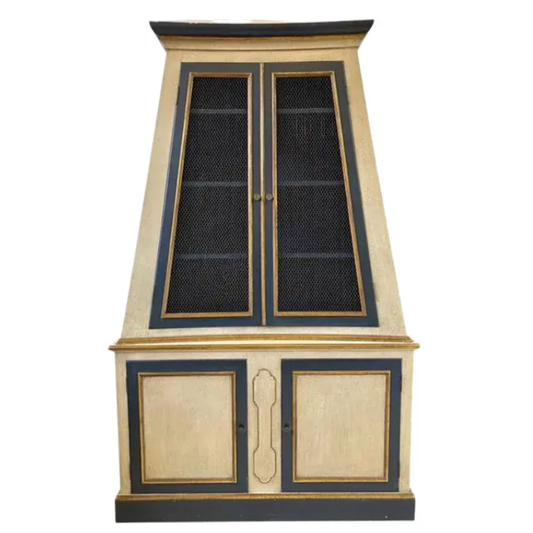 Neoclassical Italian Painted Pyramidal Cabinet With Giltwood Details