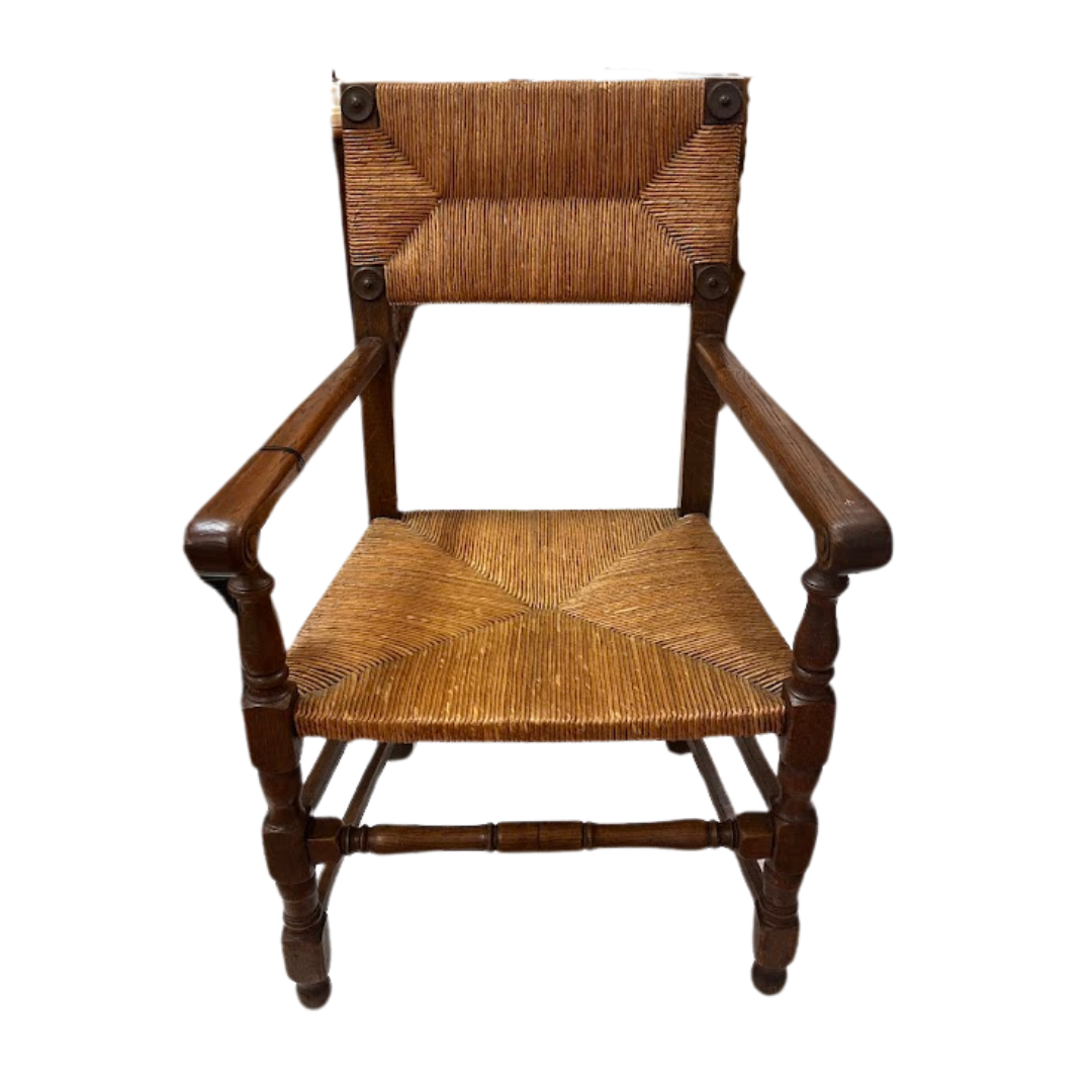 Antique Rush Seat Armchair Circa 1800