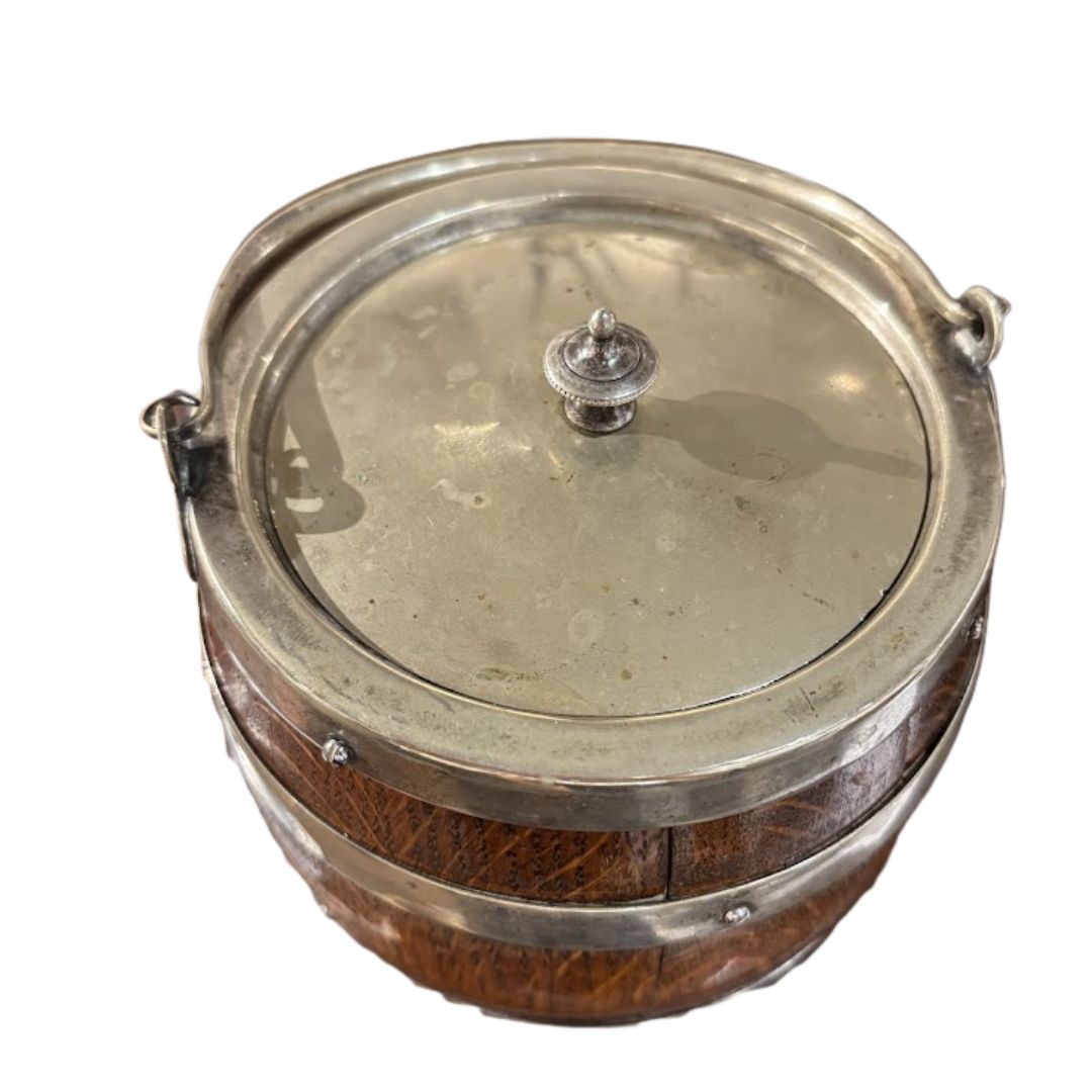 English Oak Biscuit Barrel