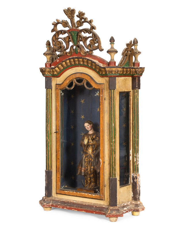 18th Century Spanish Reliquary Cabinet, Excludes Santos