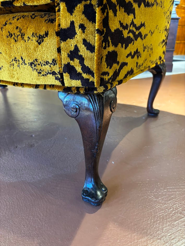 Vintage Settees in Tiger Velvet