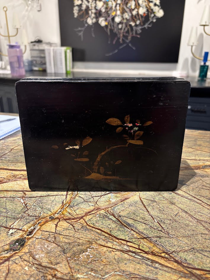 Victorian Jewelry Box with Inlaid Mother of Pearl
