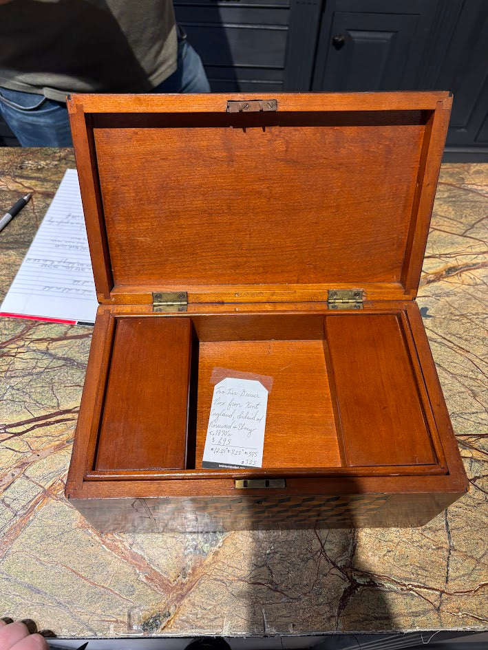 Two Tier Dresser Box Inlaid with Rosewood and Ebony Circa 1870s from Kent, England