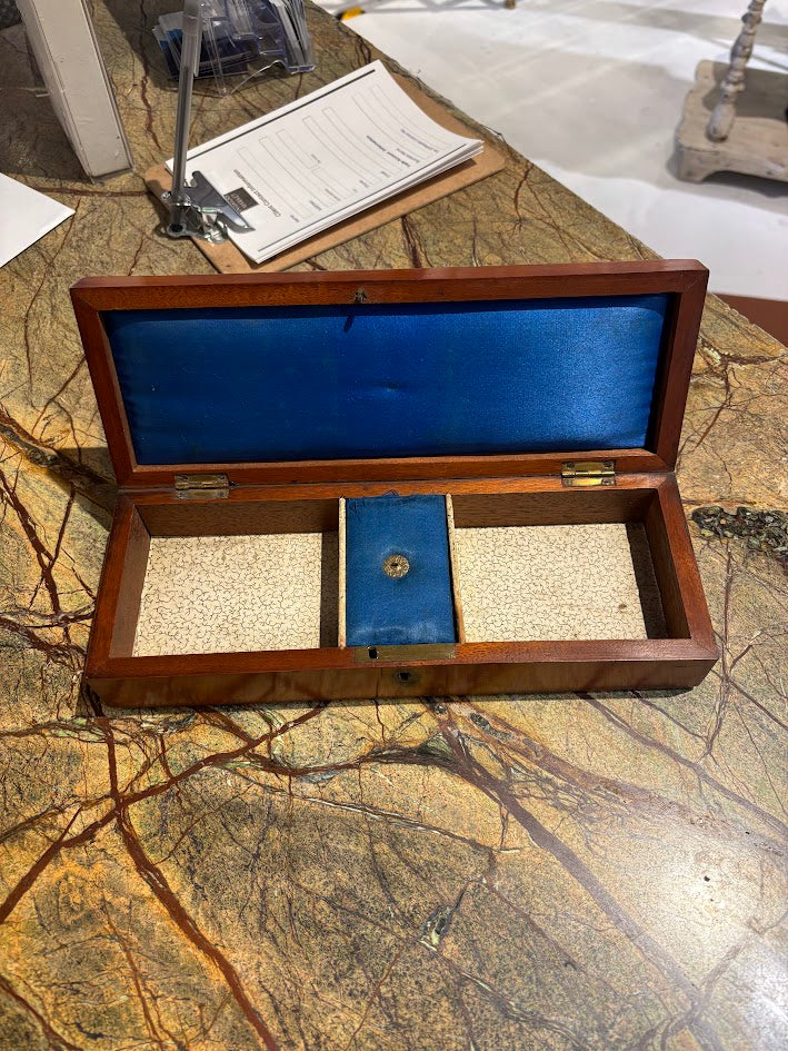 Inlaid Wood and Ivory Cribbage Board Box with Original Pieces Circa 1890