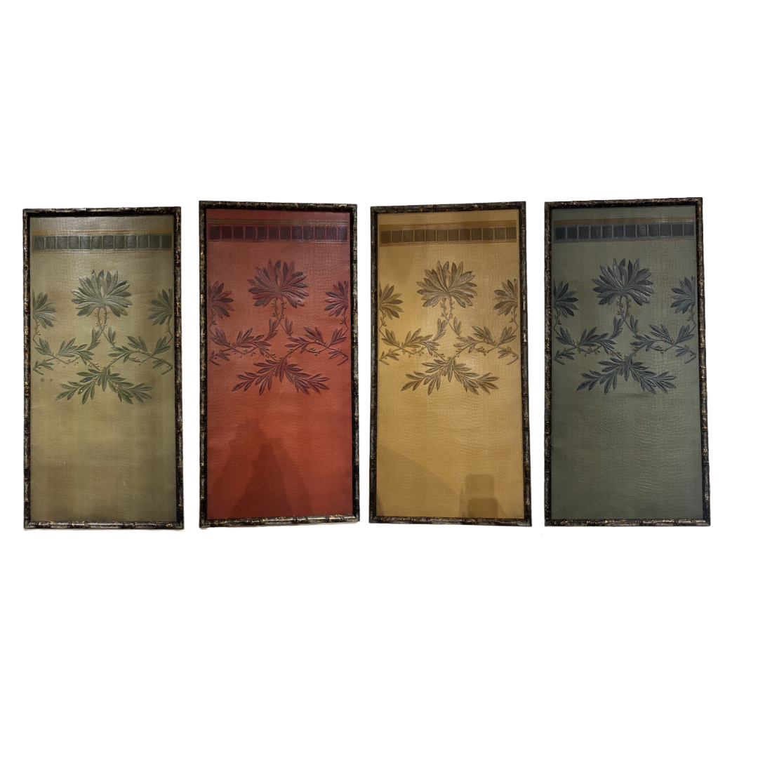 Set of 4 French Embossed Wallpaper Panels