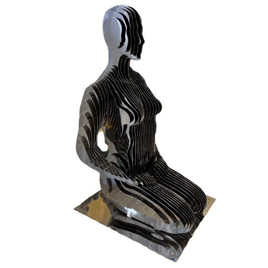 Stainless Steel "Disappearing" Figure Sculpture with High Mirror Polish