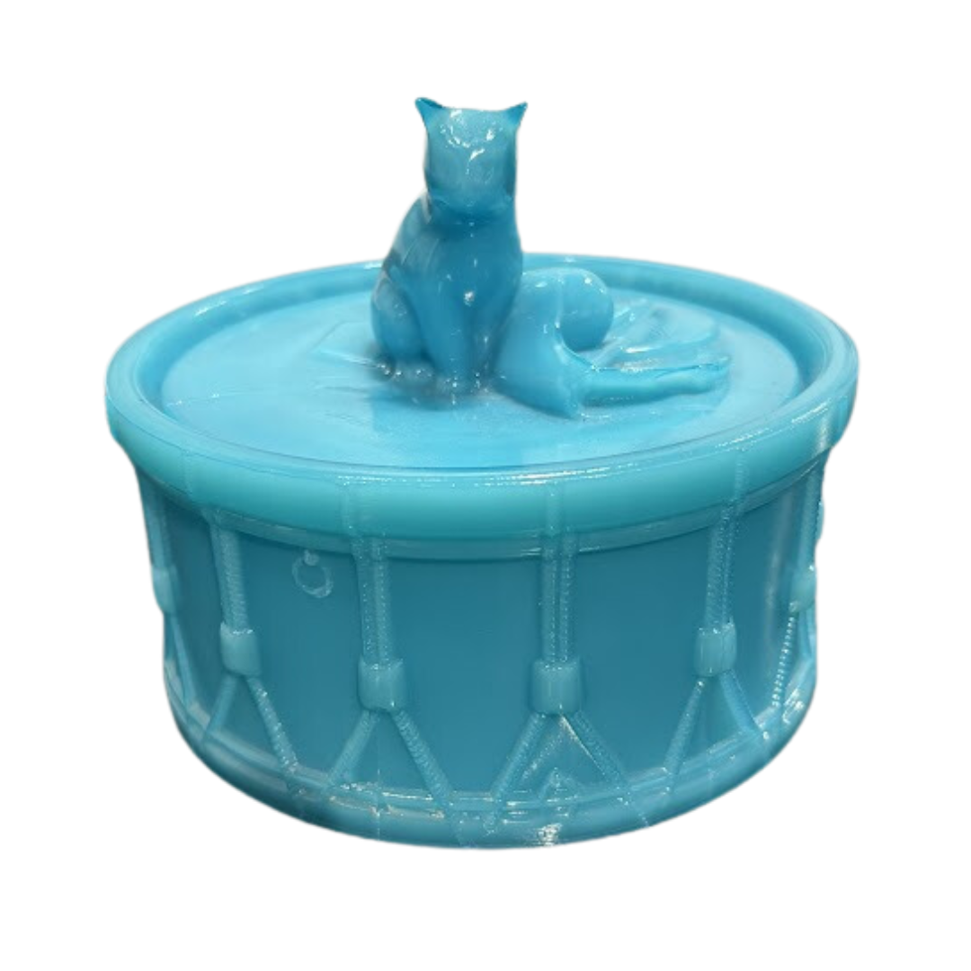 French Blue "Cat on Drum" Box