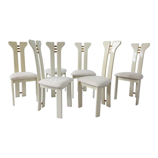 Set of 6 Post-Modern Pierre Cardin Dining Chairs, Circa 1980s