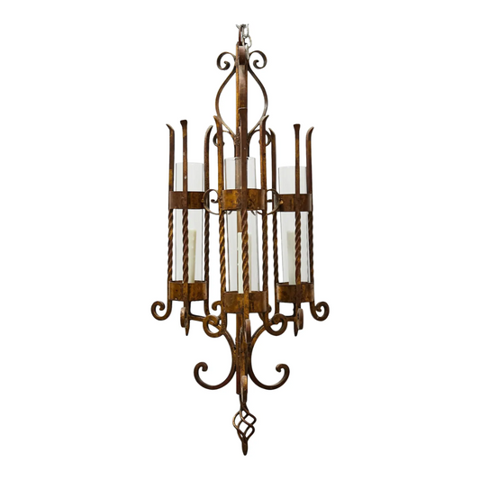 Italian Gilt Iron Three-Arm Chandelier