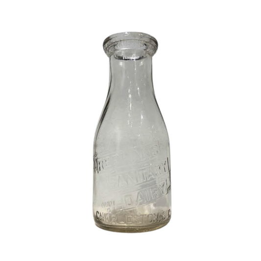 Vintage Charleston, SC Glass Milk Bottle