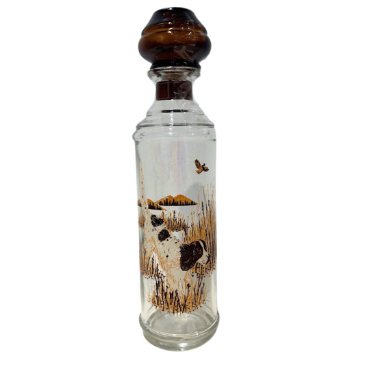 Vintage Hunting Dog Glass Decanter