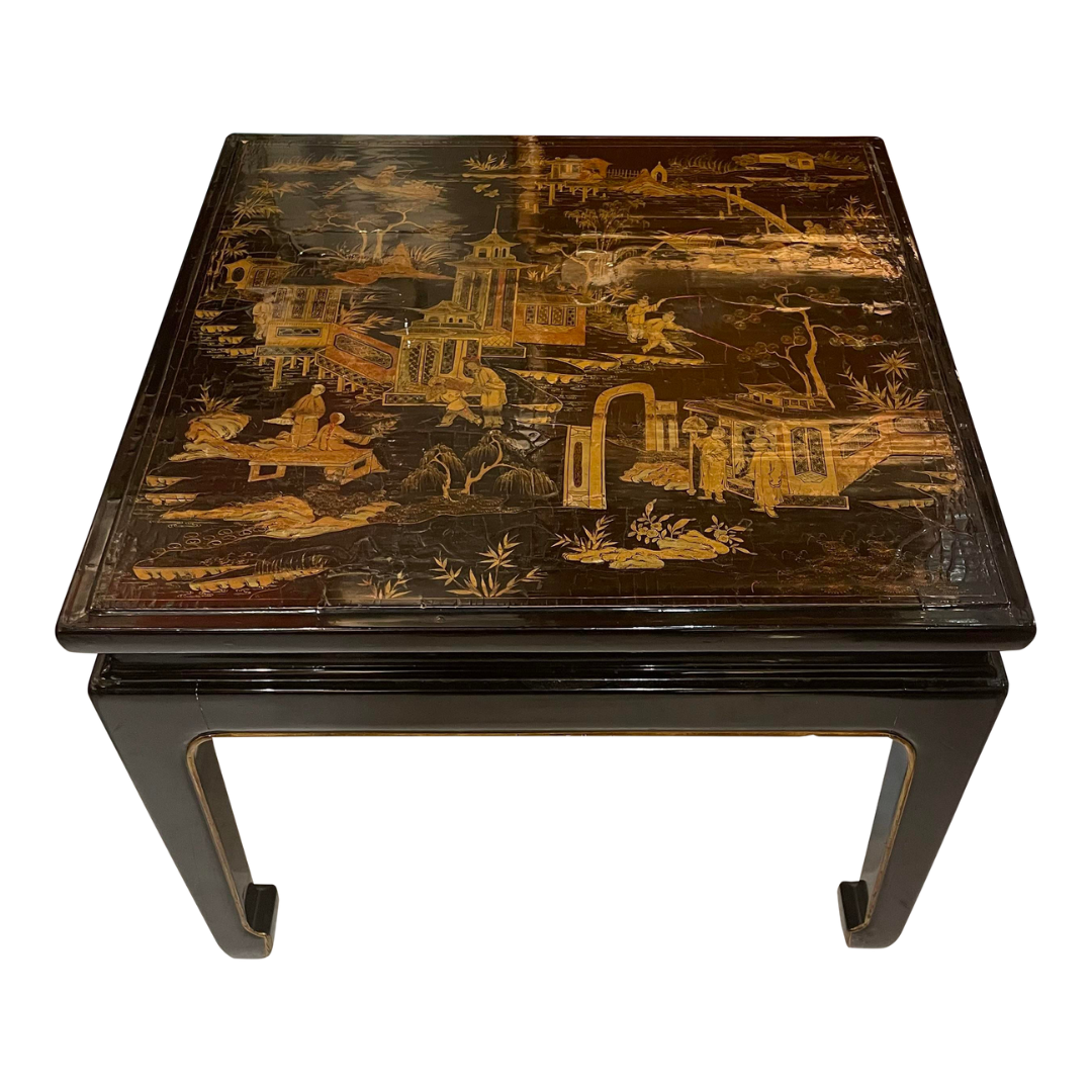 Vintage Mid 20th Century English Chinoiserie Coffee Table