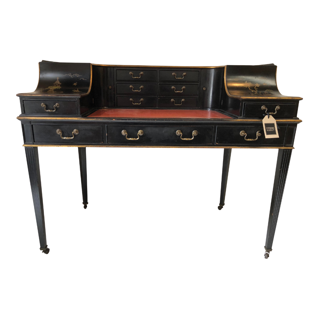 Early 20th Century Chinoiserie Desk With Leather Top