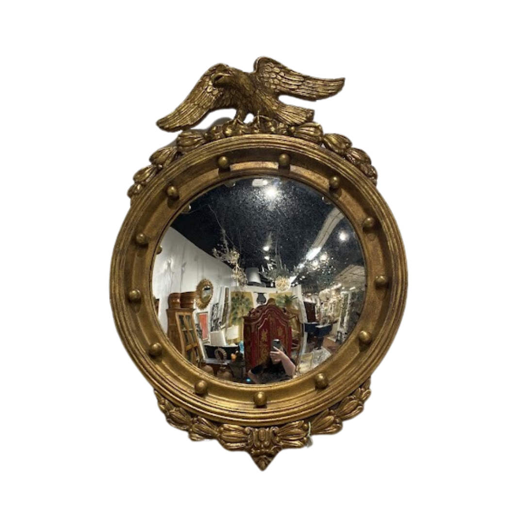 American Federal Style Giltwood Convex Bullseye Mirror