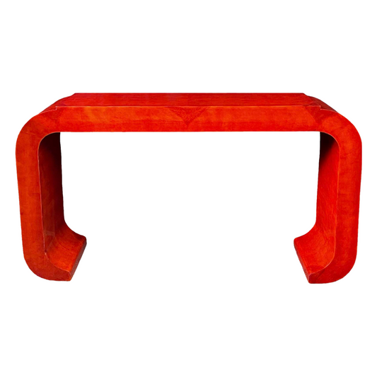 Italian Art Deco Style Red Lacquer Console Table