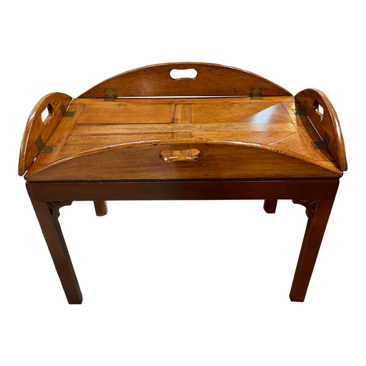 English Mahogany Butler's Tray on Custom Stand Circa 1840