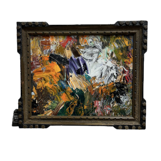 Abstract Oil on Canvas in Antique Frame