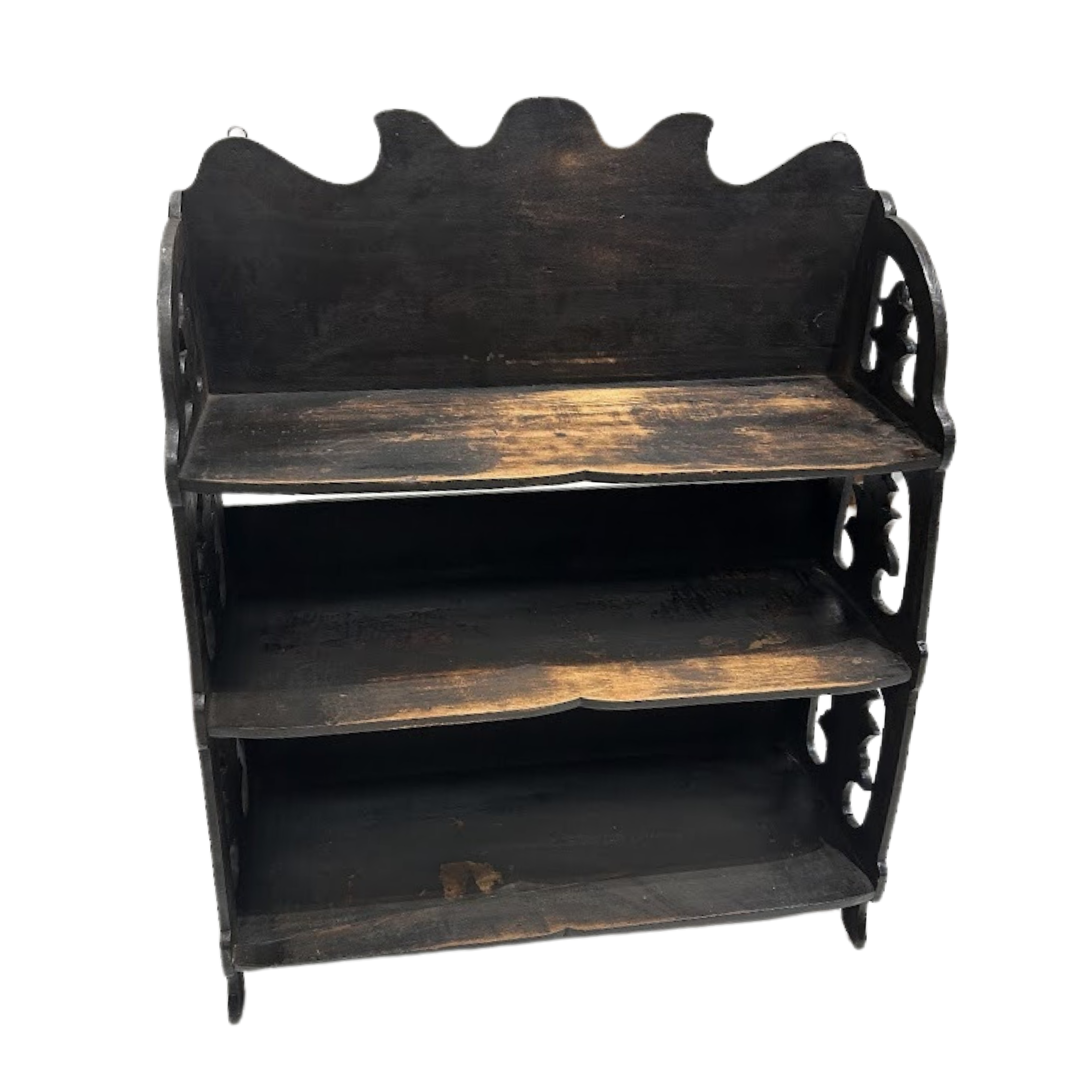 Old Georgian Primitive Wall Shelf with Cutouts