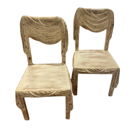 Pair Modern Faux Bois Gaetano Pesce Style Chairs