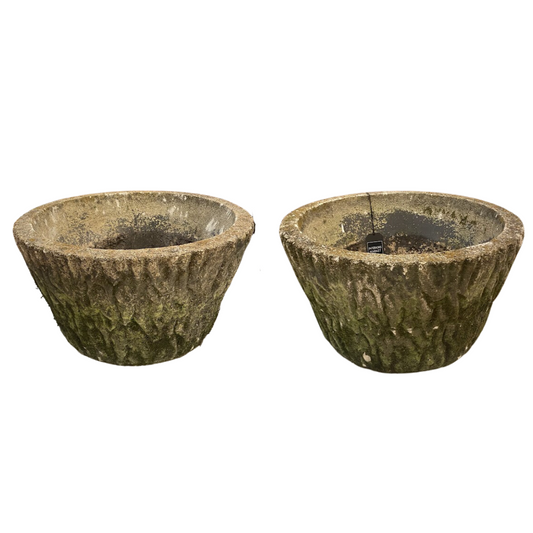 Pair Faux Bois Planters