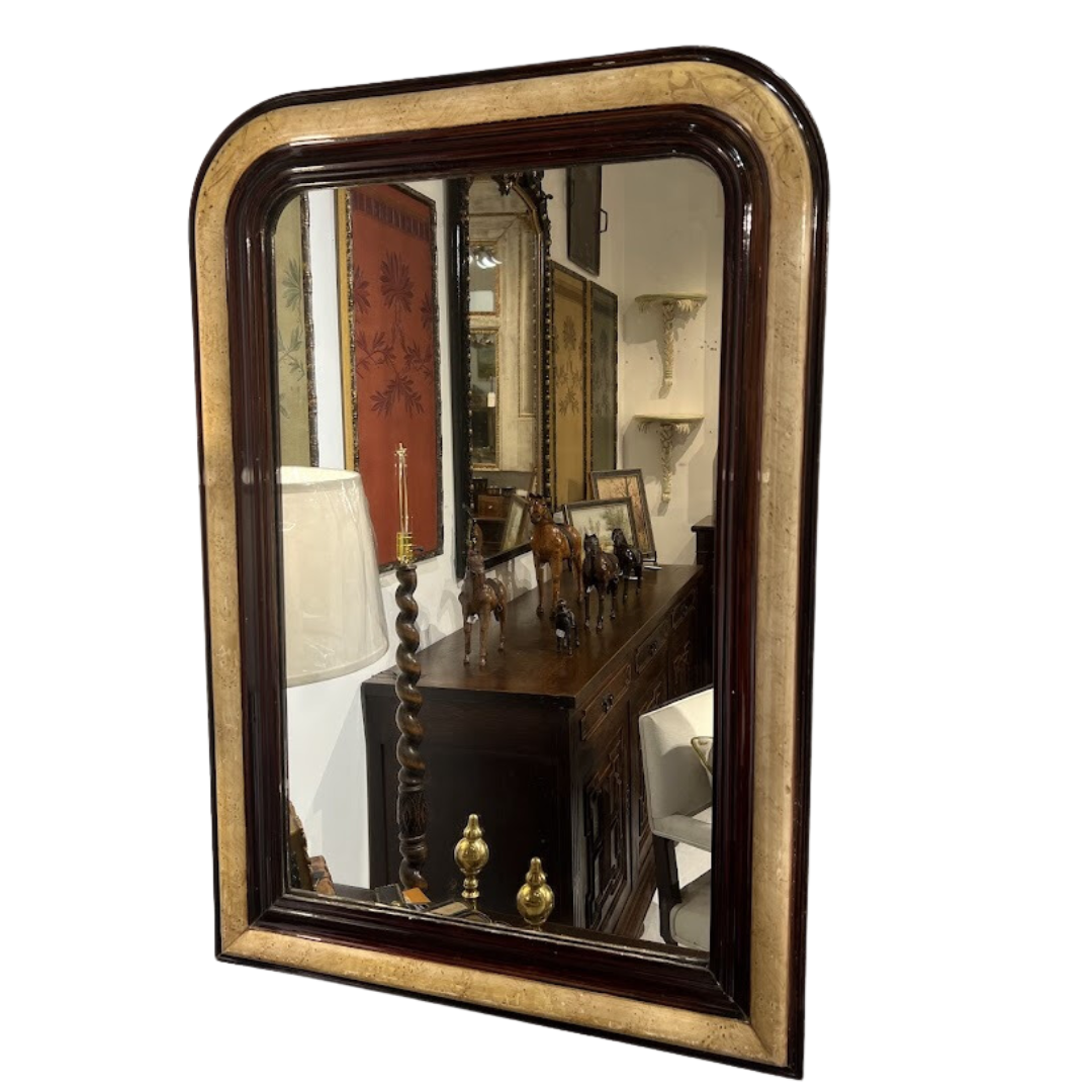 19th Century Painted Faux Bone Louis Philippe Mirror